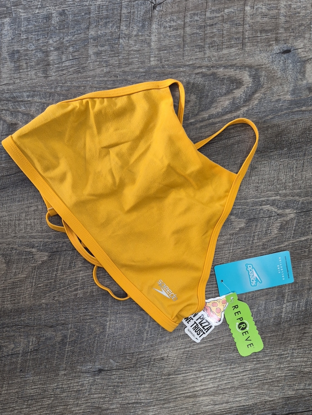 Speedo Golden Yellow High-Neck Swim Top